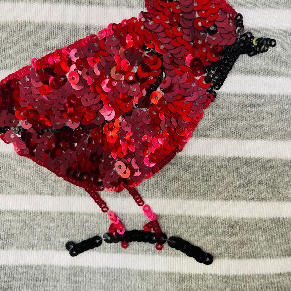 Quacker Factory Gray Knit Sequin Cardinal V Neck Pullover top size 1X - Picture 6 of 11